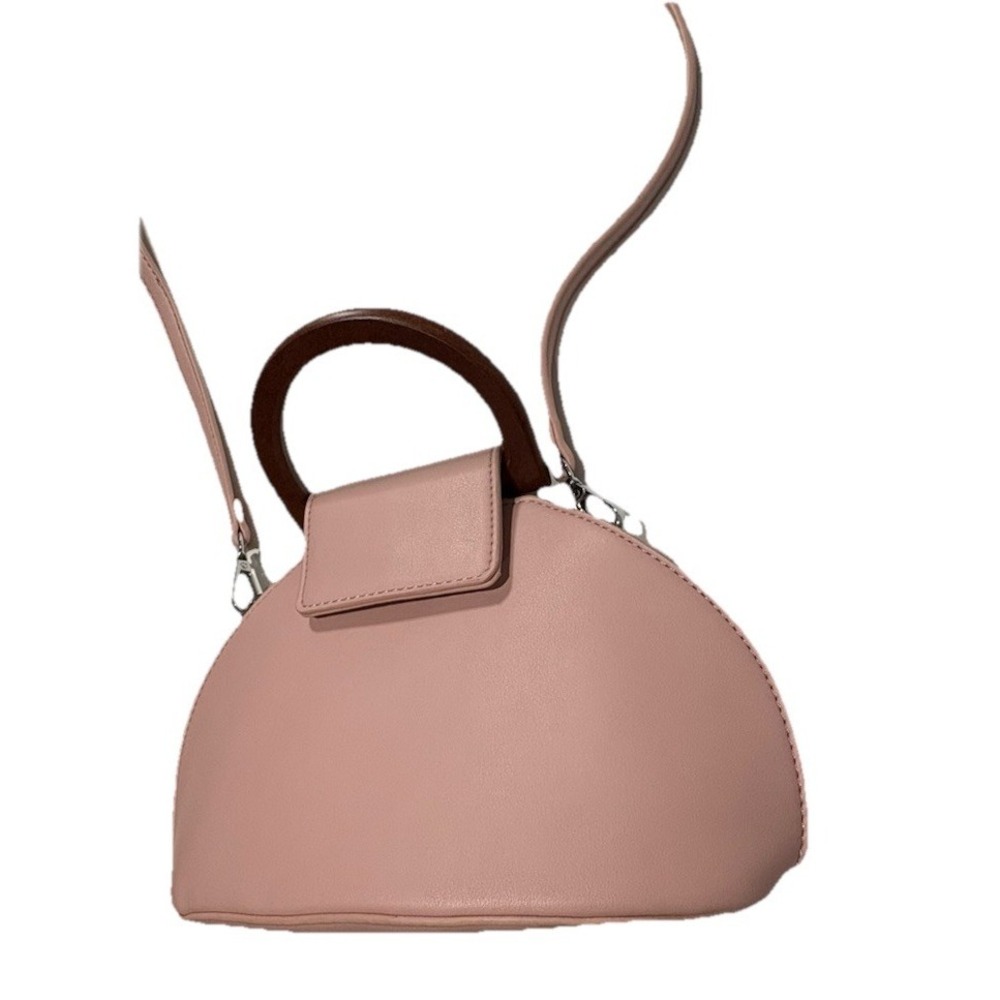 Chic Madison West Leather Small Hand Or Crossbody Purse Charming Blush Pink.